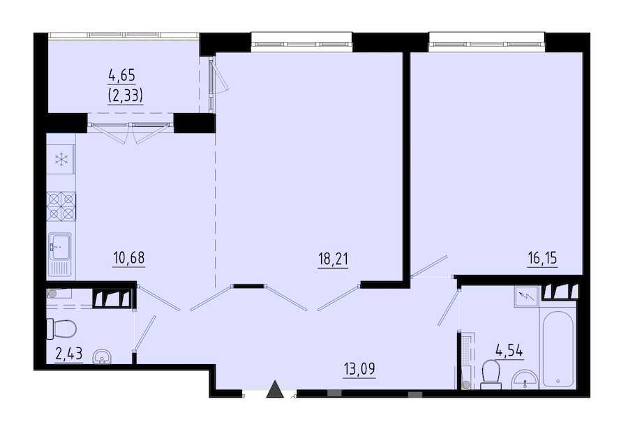 Однокомнатная квартира в : площадь 64.9 м2 , этаж: 3 – купить в Санкт-Петербурге